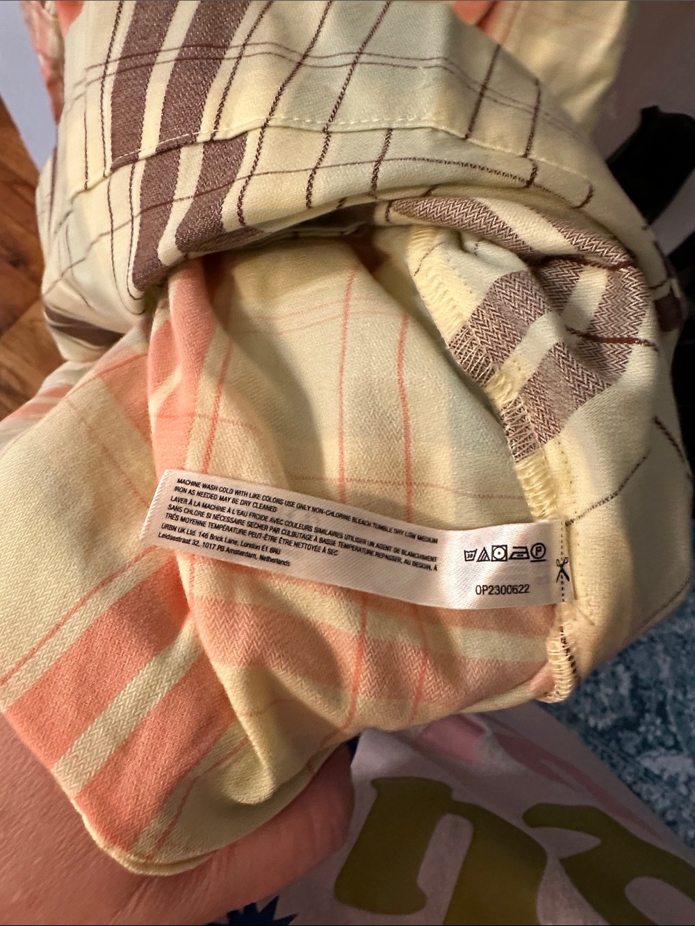 Anthropologie Plus Plaid Sleeveless Tiered Dress in Pastel Yellow and Peach - Picture 6 of 8